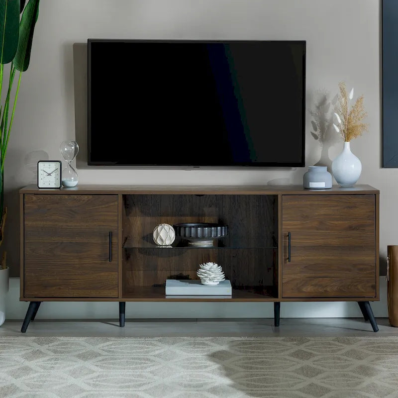 Meuble TV double porte de style médiéval et moderne