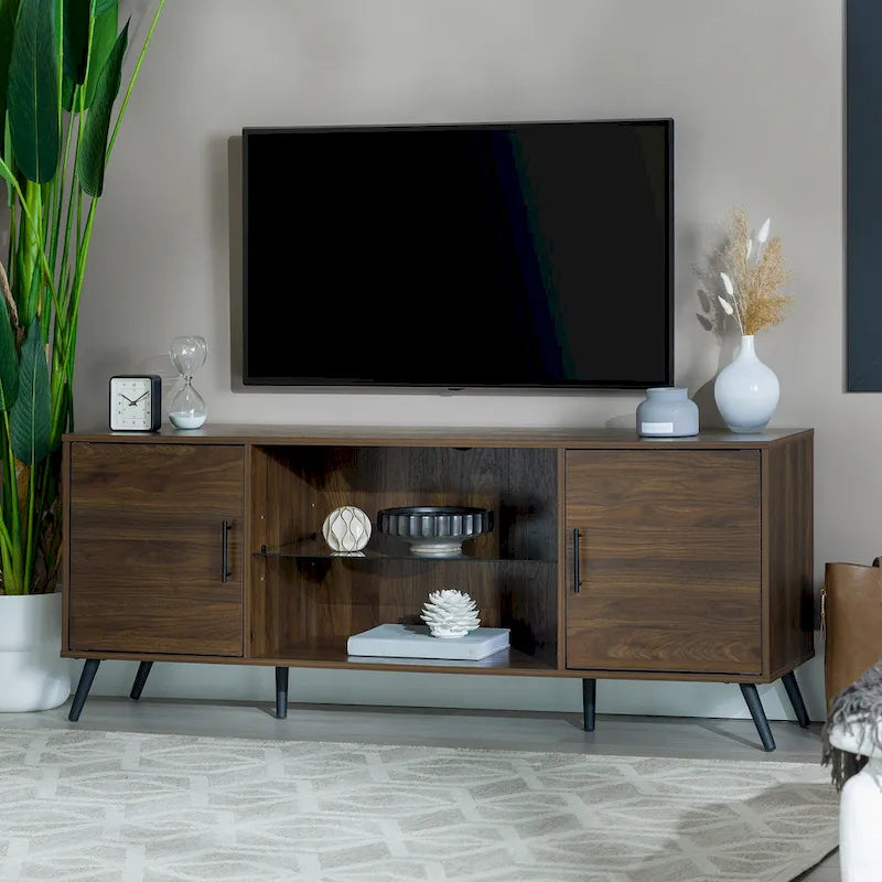 Meuble TV double porte de style médiéval et moderne