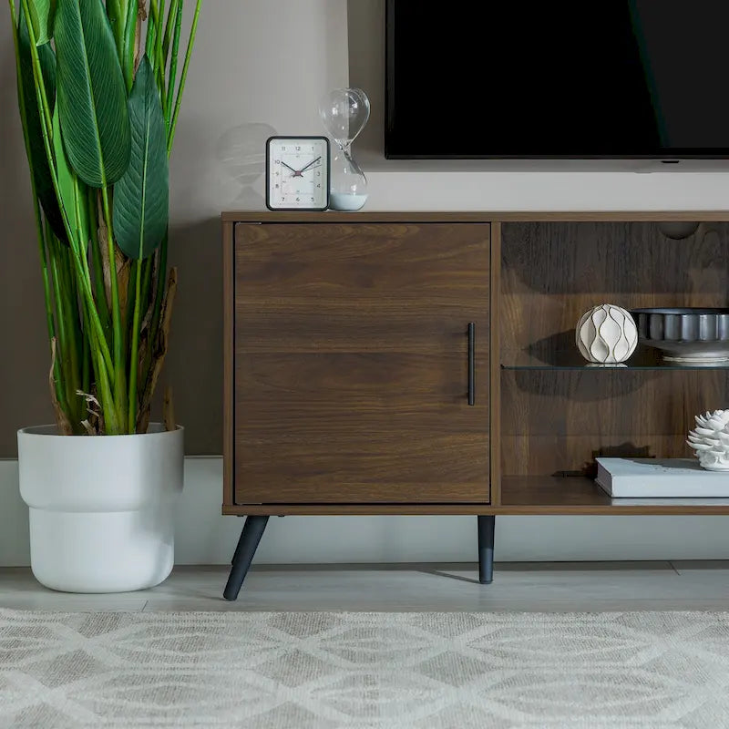 Meuble TV double porte de style médiéval et moderne