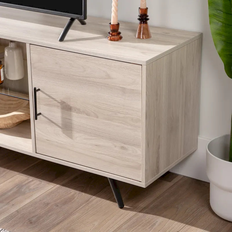 Meuble TV double porte de style médiéval et moderne