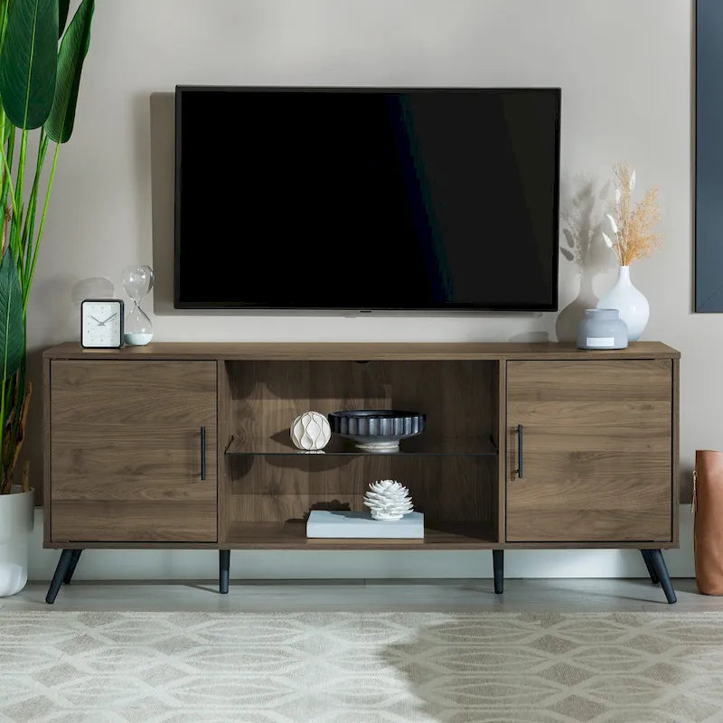 Meuble TV double porte de style médiéval et moderne