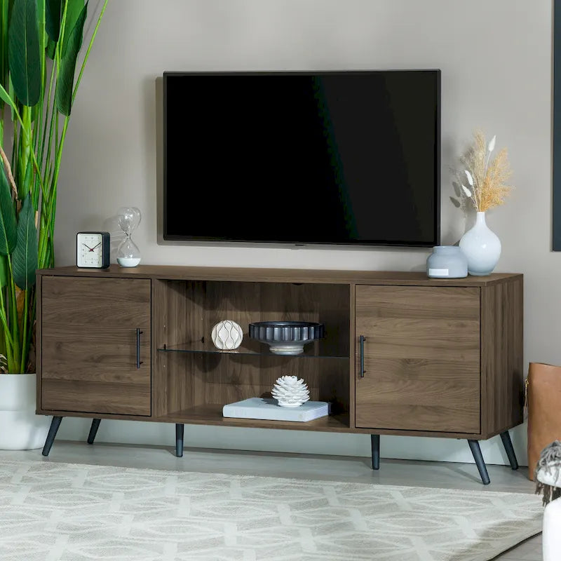 Meuble TV double porte de style médiéval et moderne