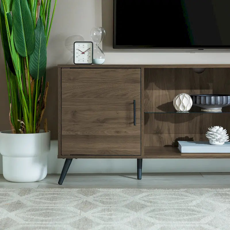 Meuble TV double porte de style médiéval et moderne