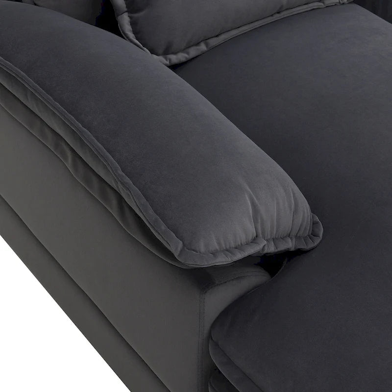 Canapé d'angle modulable en U convertible 6 places contemporain en tissu