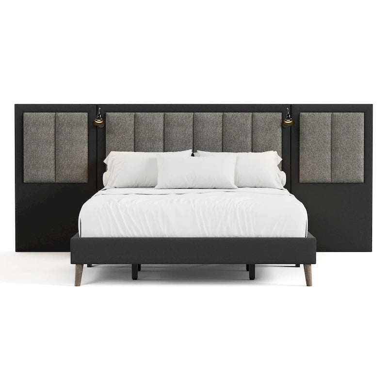 Lit mural escamotable marron foncé moderne