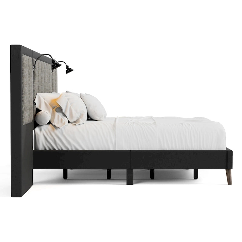 Lit mural escamotable marron foncé moderne