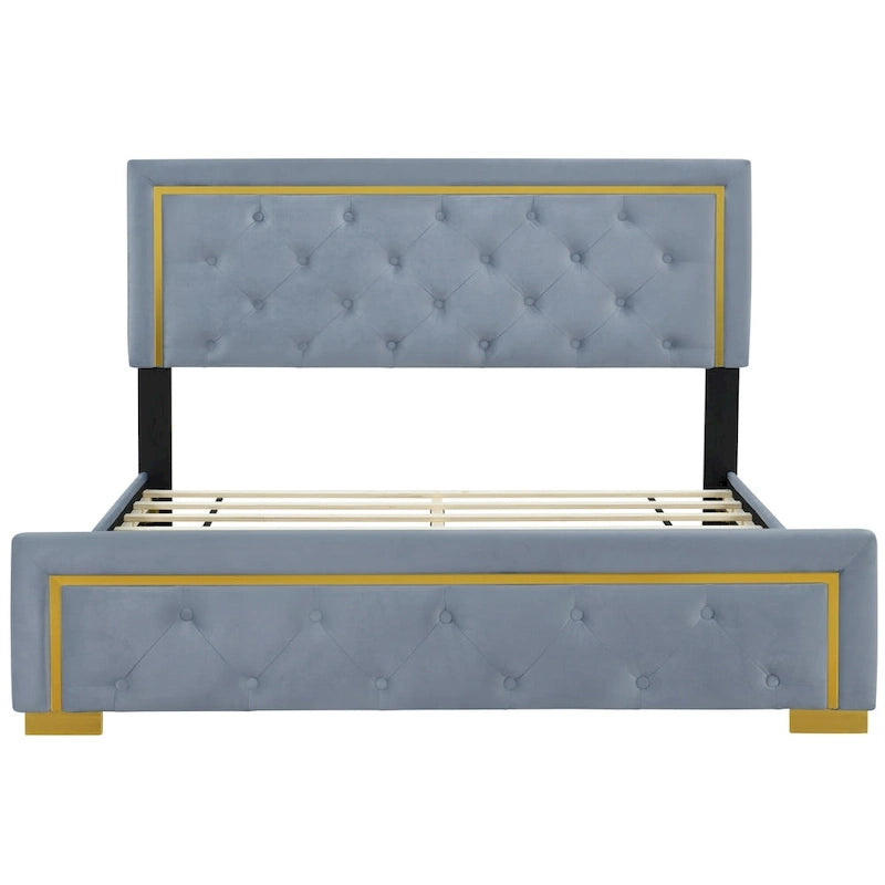 Lit plateforme rembourré Queen size