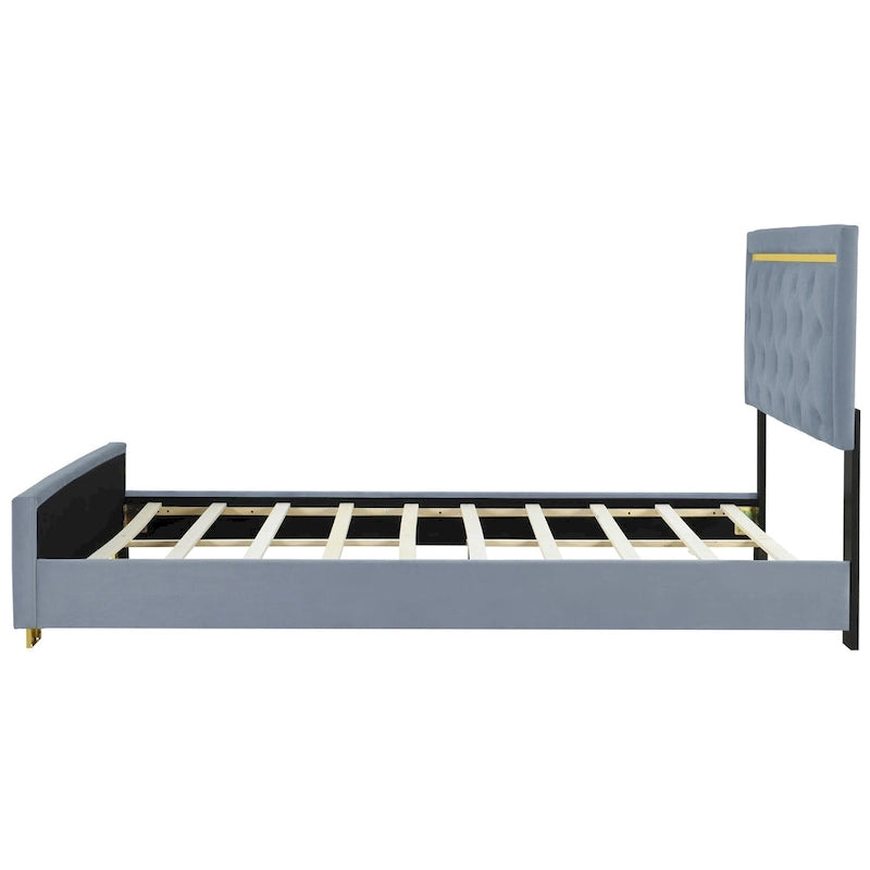Lit plateforme rembourré Queen size