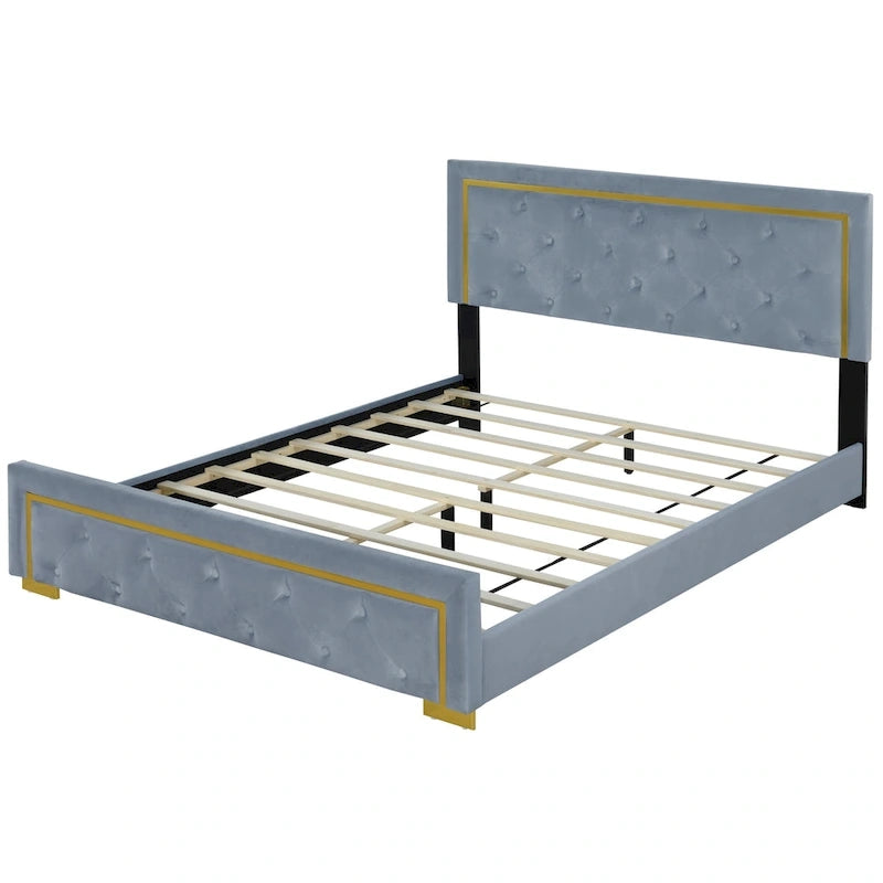 Lit plateforme rembourré Queen size