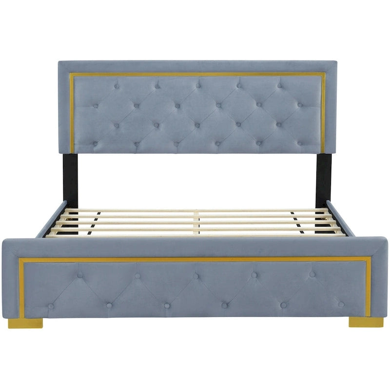 Lit plateforme rembourré Queen size