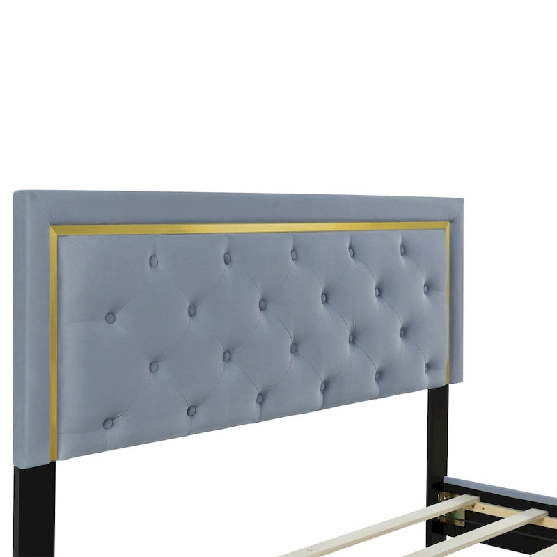 Lit plateforme rembourré Queen size