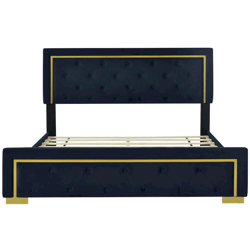 Lit plateforme rembourré Queen size