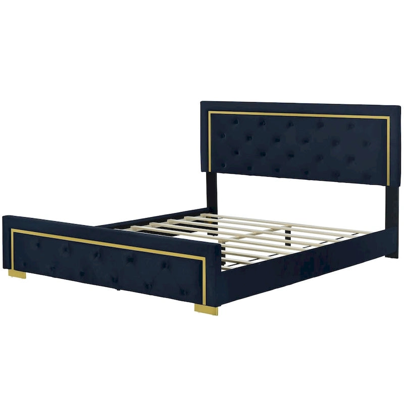 Lit plateforme rembourré Queen size