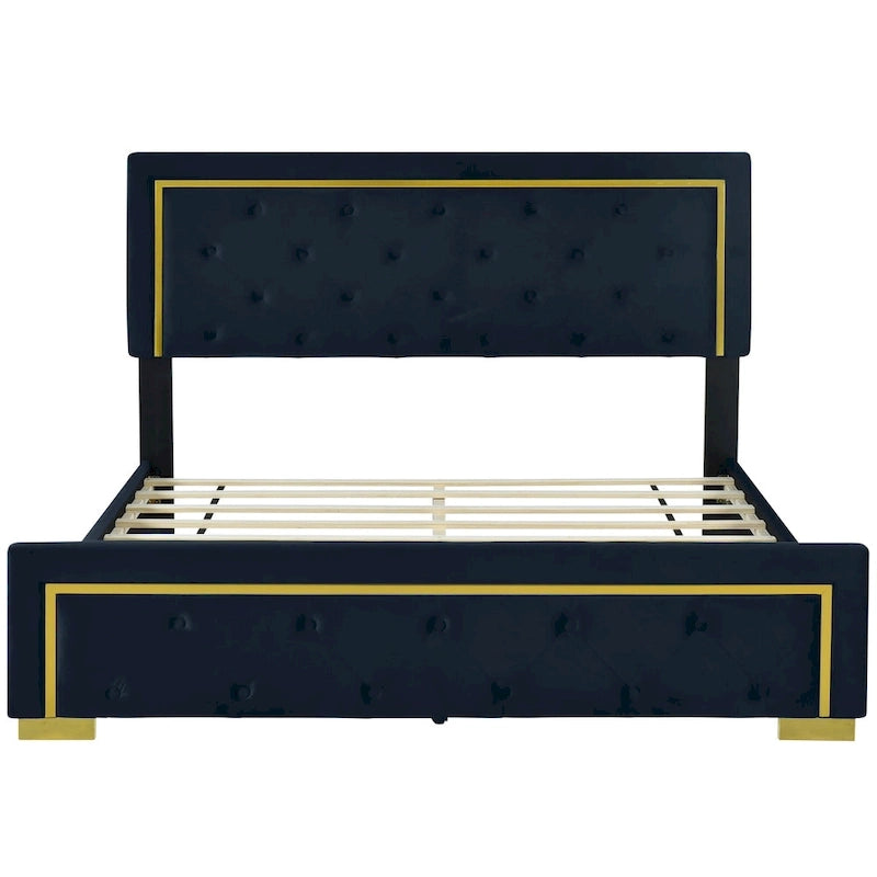Lit plateforme rembourré Queen size
