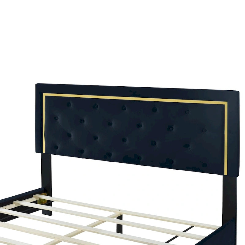 Lit plateforme rembourré Queen size