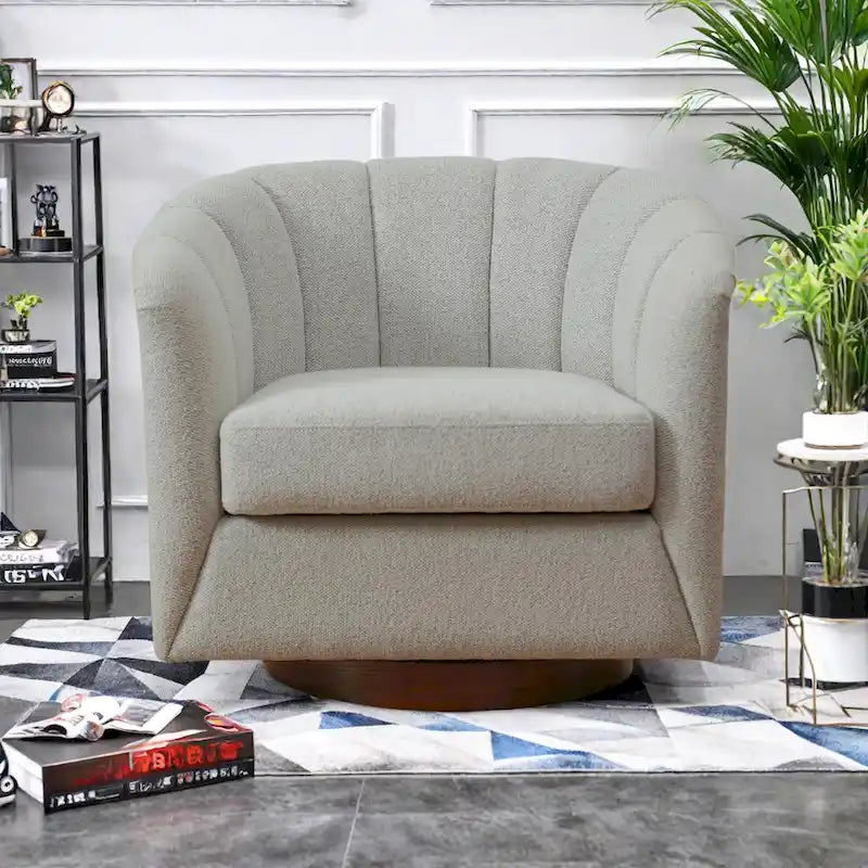 Fauteuil pivotant en tissu avec rotation à 360°