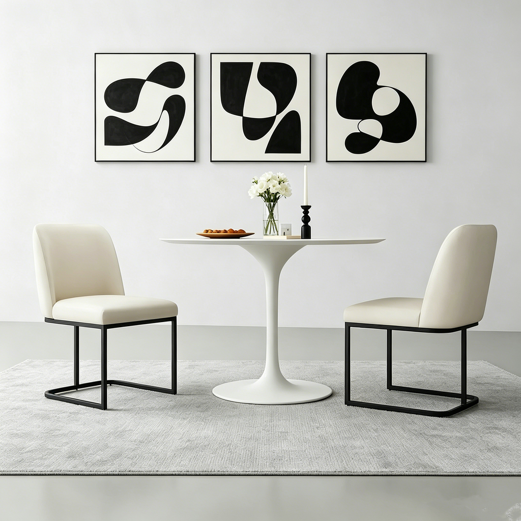 Chaises de salle à manger en cuir artificiel (lot de deux)