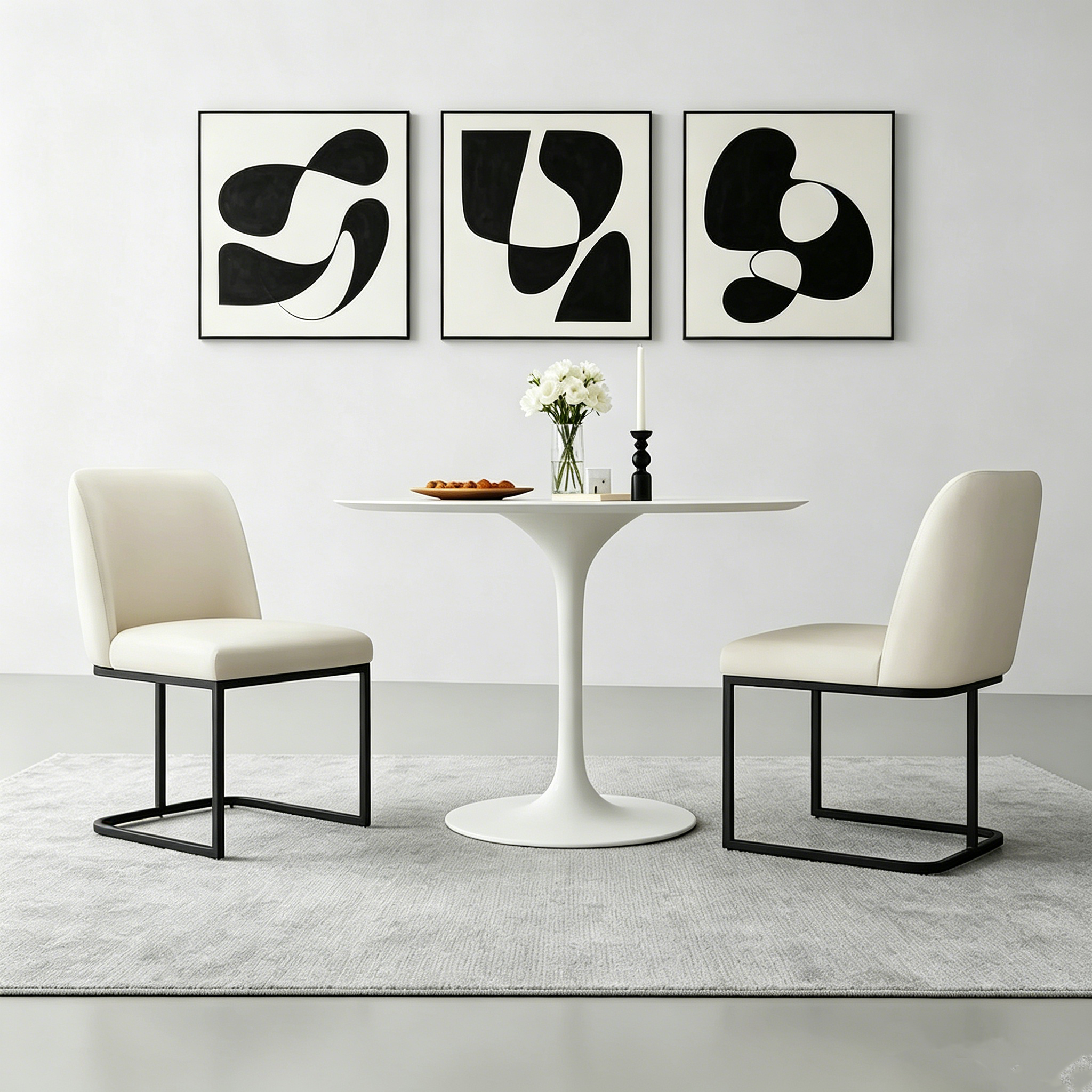 Chaises de salle à manger en cuir artificiel (lot de deux)