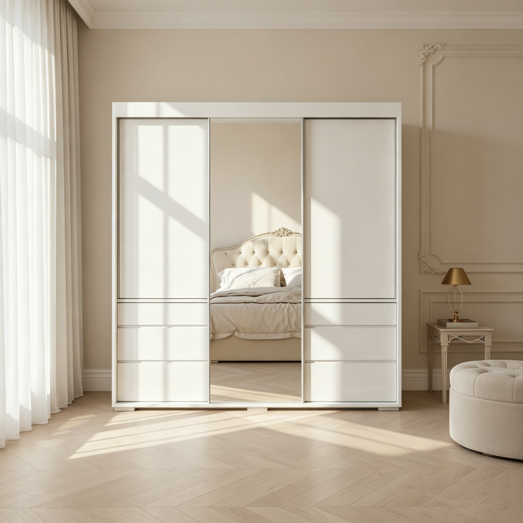 Armoire de style moderne à trois portes de 180 cm