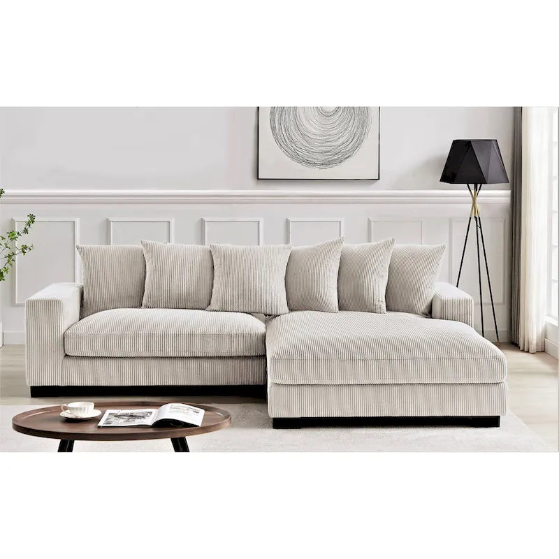 Us Pride Furniture 102.4 Wide Corduroy L - Shape Sectional Sofa