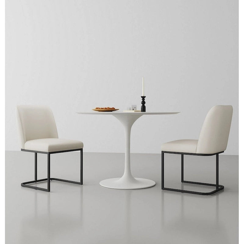 Chaises de salle à manger en cuir artificiel (lot de deux)