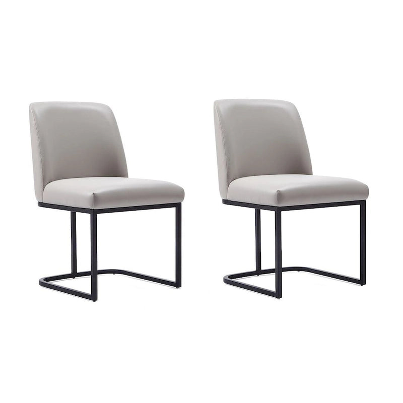 Chaises de salle à manger en cuir artificiel (lot de deux)