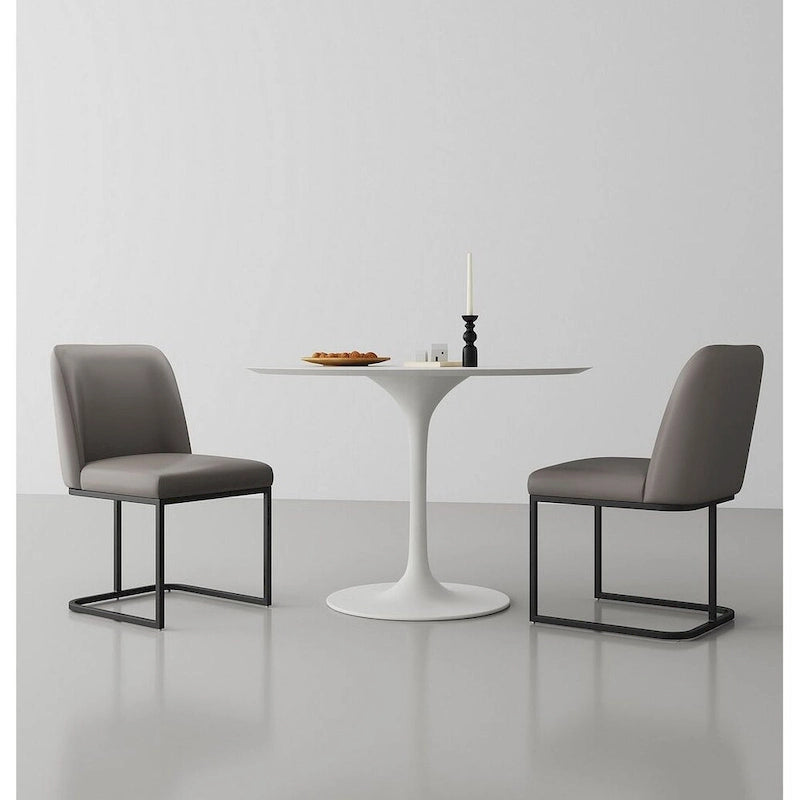 Chaises de salle à manger en cuir artificiel (lot de deux)