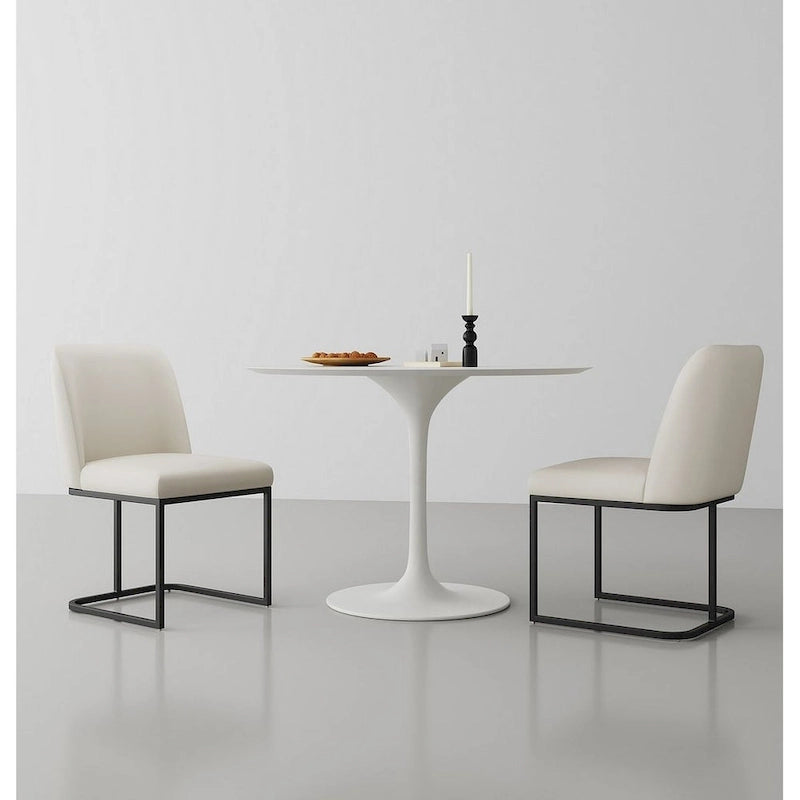 Chaises de salle à manger en cuir artificiel (lot de deux)