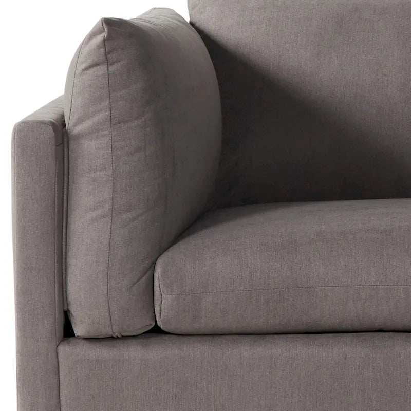 Ensemble canapé trois places et fauteuil en tissu avec coussins et dossiers
