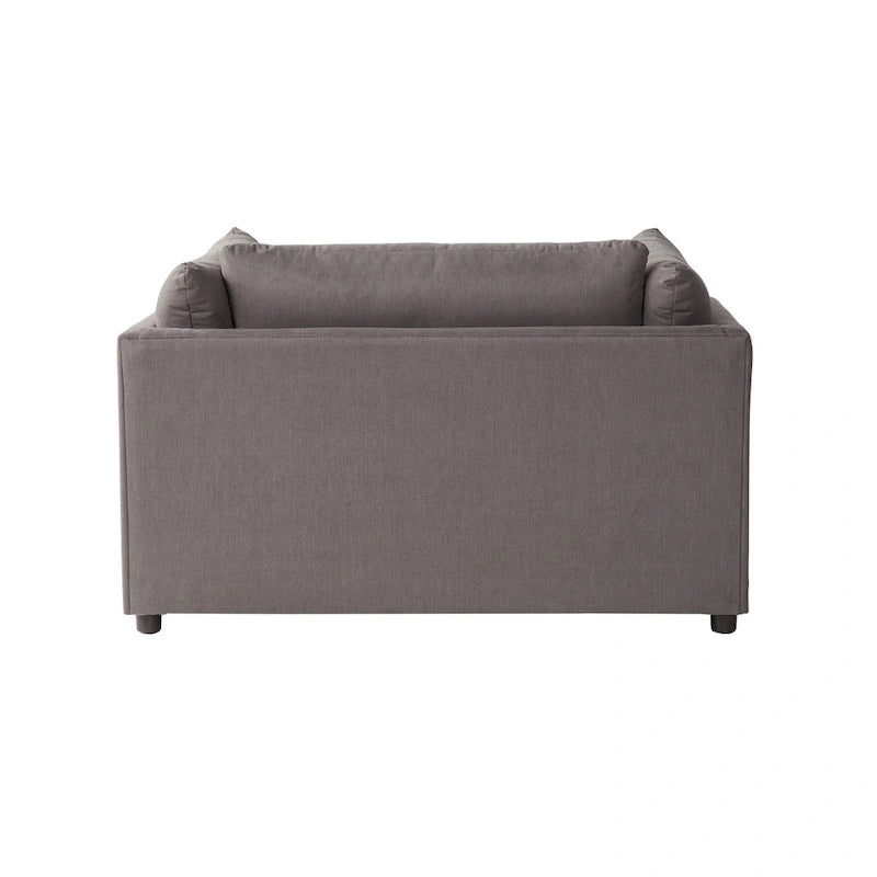 Ensemble canapé trois places et fauteuil en tissu avec coussins et dossiers