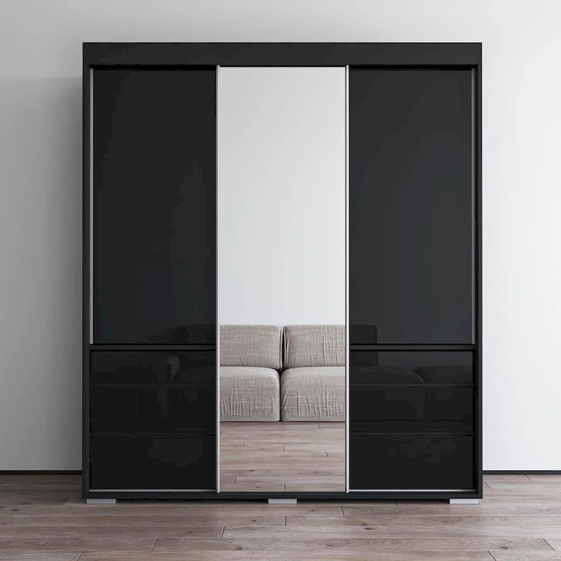 Armoire de style moderne à trois portes de 180 cm