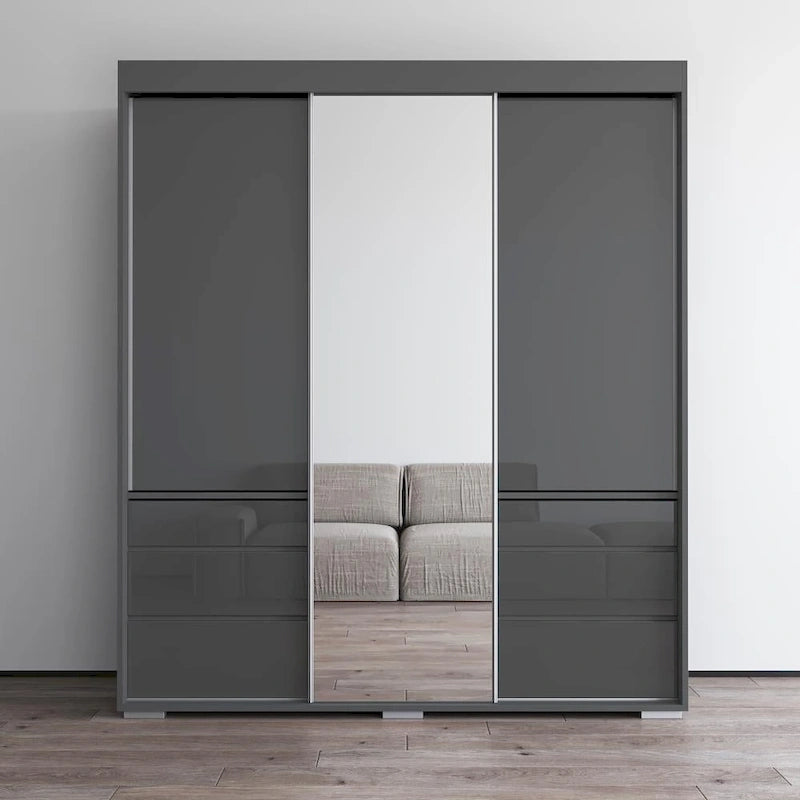 Armoire de style moderne à trois portes de 180 cm