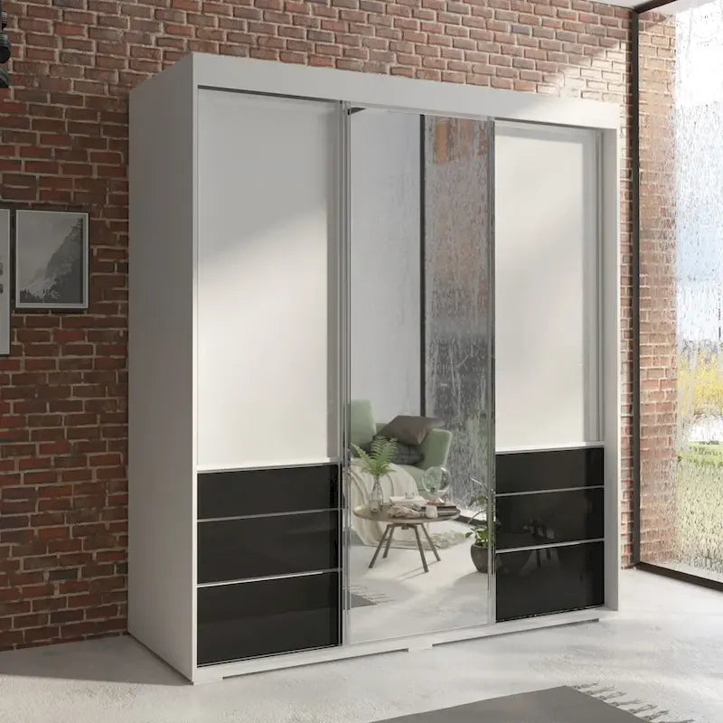 Armoire de style moderne à trois portes de 180 cm