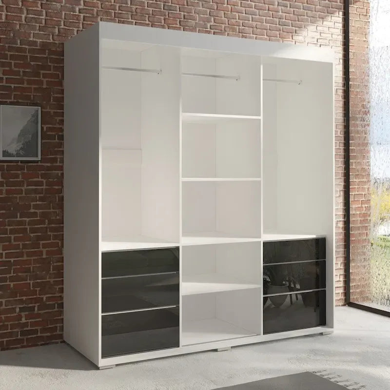 Armoire de style moderne à trois portes de 180 cm