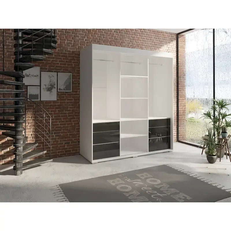 Armoire de style moderne à trois portes de 180 cm