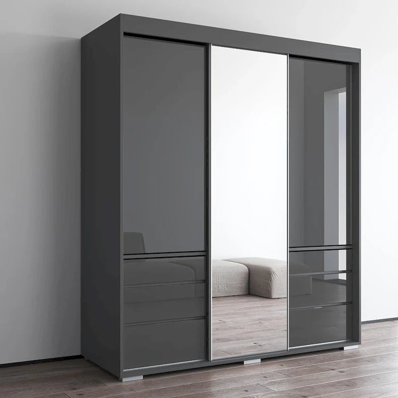 Armoire de style moderne à trois portes de 180 cm