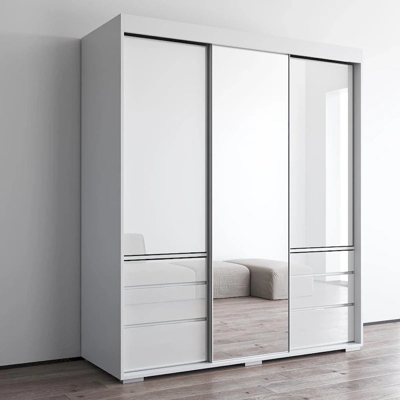 Armoire de style moderne à trois portes de 180 cm