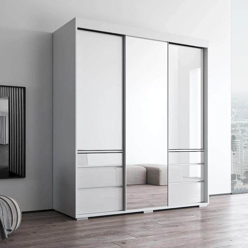 Armoire de style moderne à trois portes de 180 cm