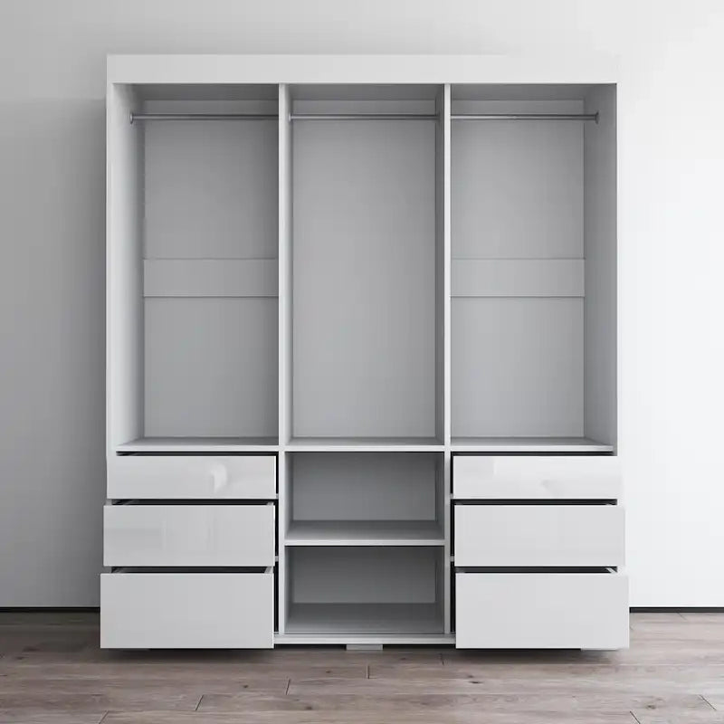 Armoire de style moderne à trois portes de 180 cm