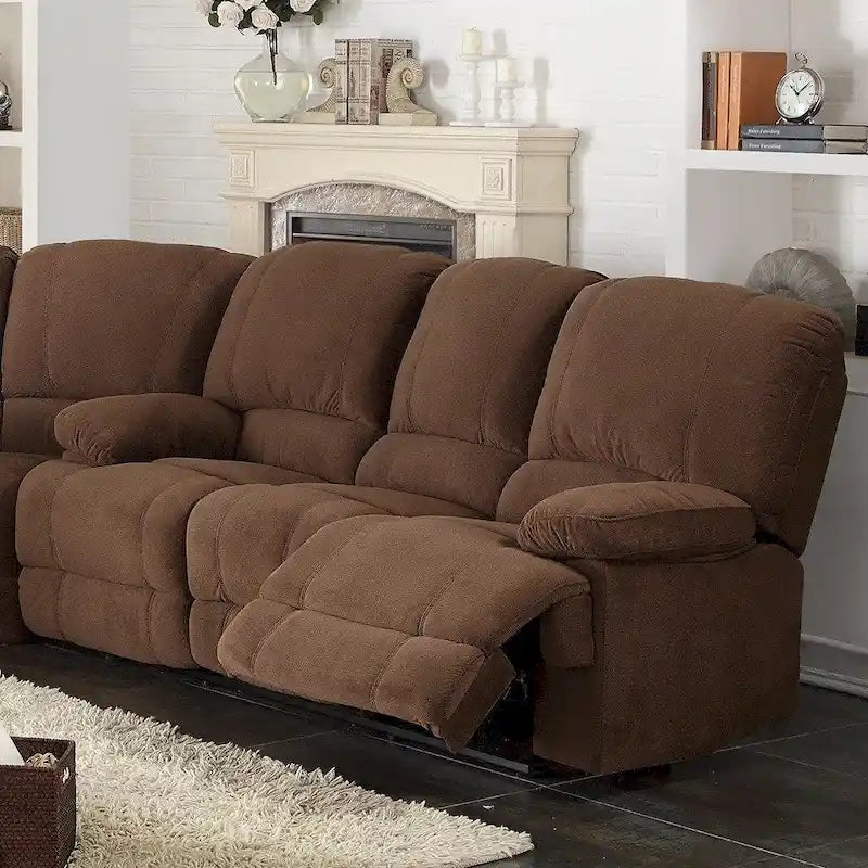 Canapé double inclinable avec console de rangement et porte-gobelets