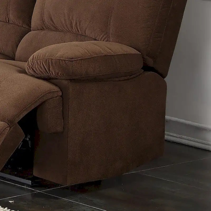 Canapé double inclinable avec console de rangement et porte-gobelets