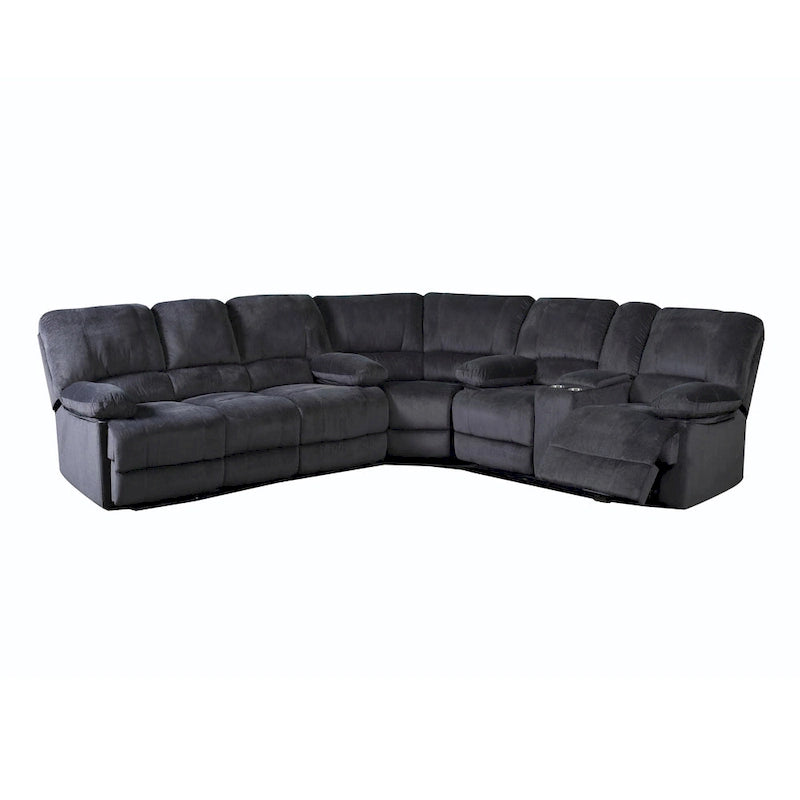 Canapé double inclinable avec console de rangement et porte-gobelets