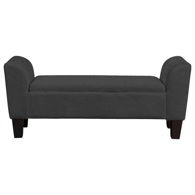 Banc de rangement décoré en velours noir