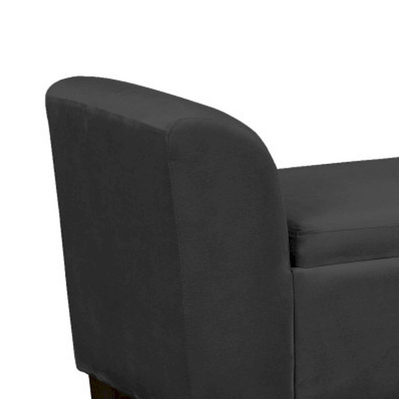 Banc de rangement décoré en velours noir