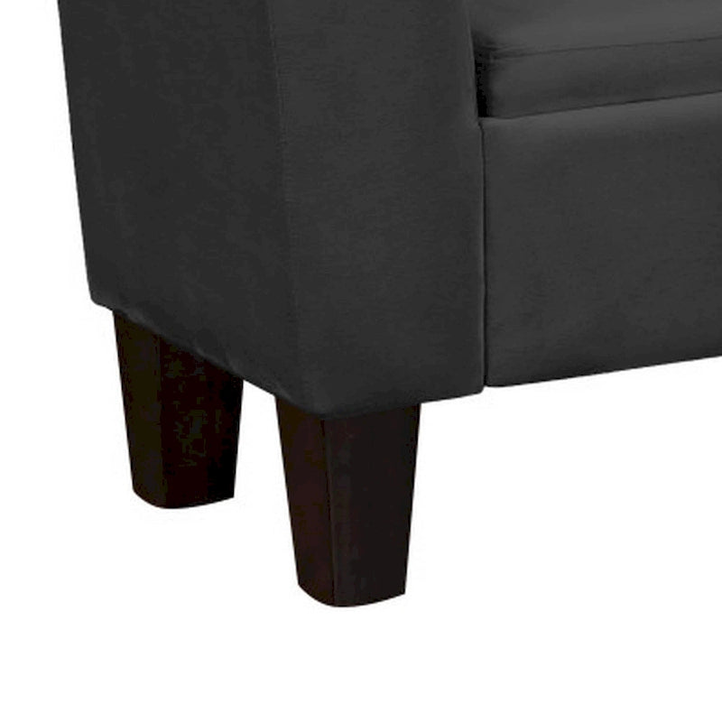 Banc de rangement décoré en velours noir