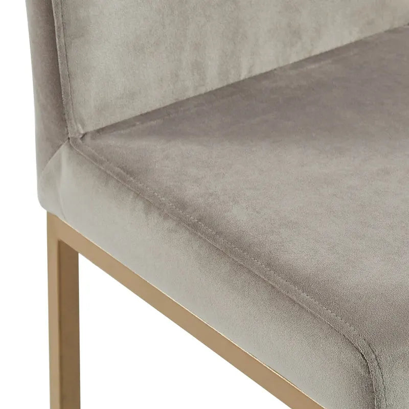 Tabourets de bar rembourrés gris et or de style moderne