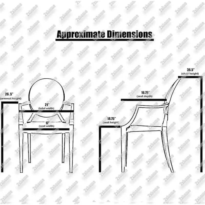 Chaises empilables en acrylique transparent