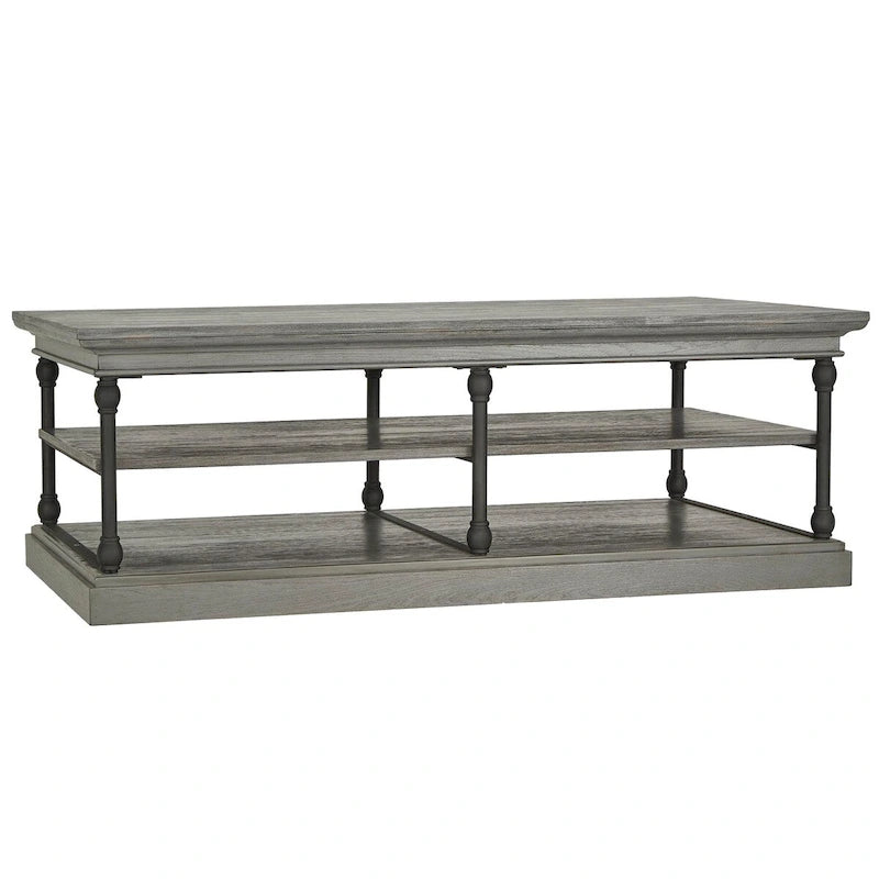Table basse avec étagère de rangement