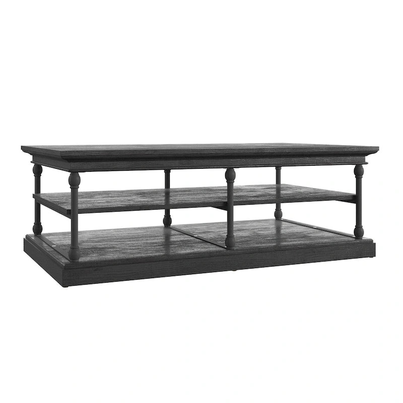 Table basse avec étagère de rangement
