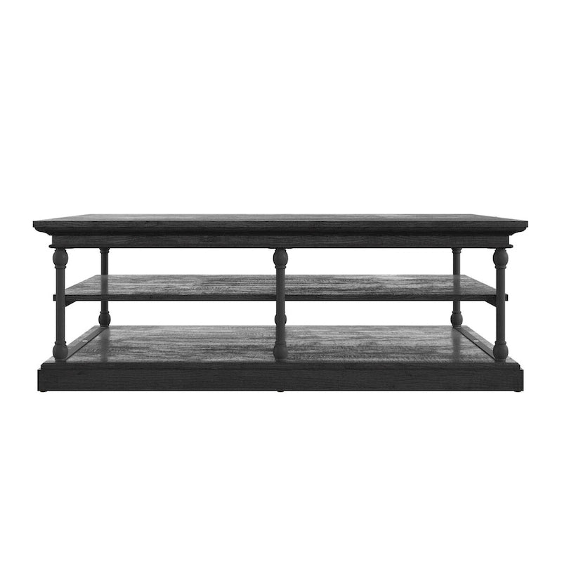 Table basse avec étagère de rangement